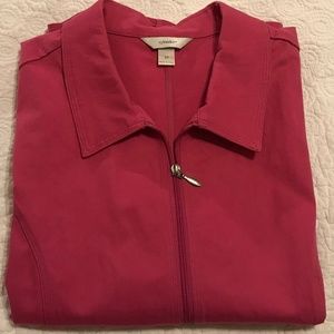C&B dark pink jeans jacket vest with grommet detail (2X)